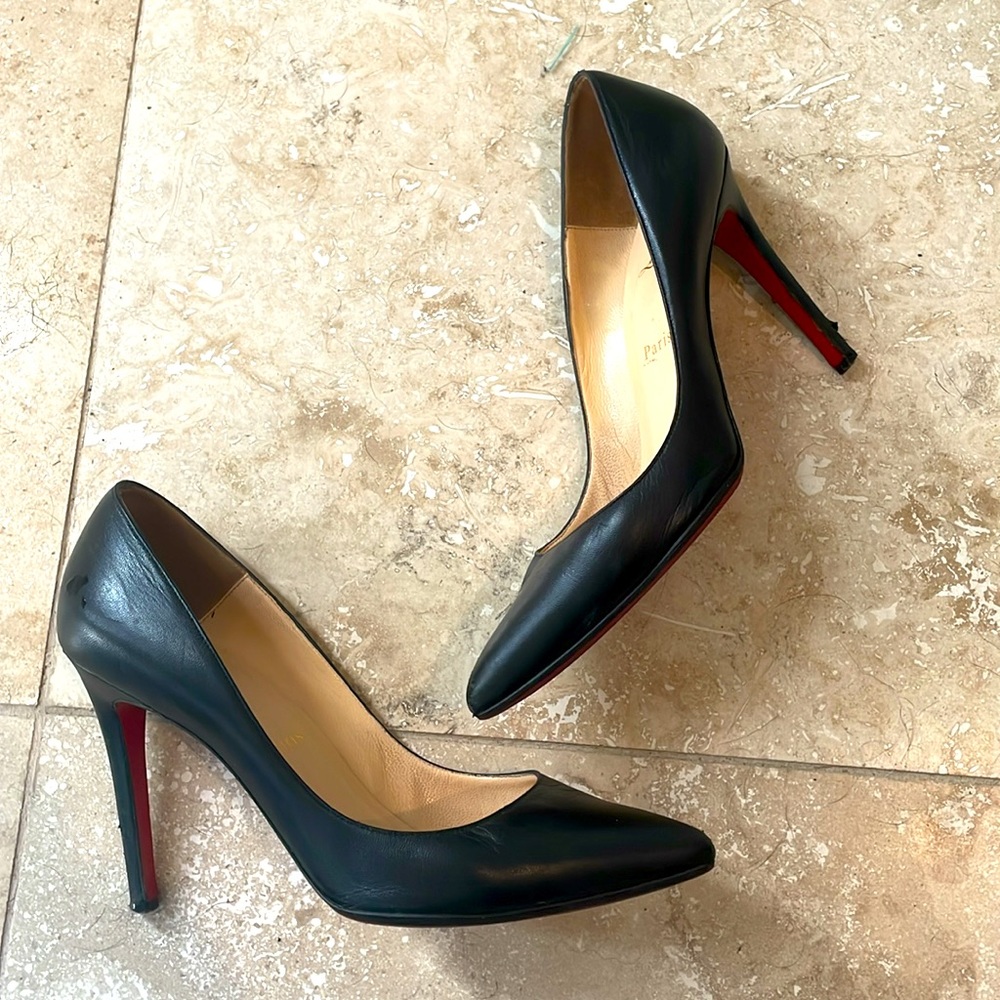 Black Leather Christian Louboutin Heels